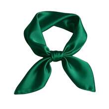 Lilike Silk Feeling Square Neck Scarf 28\ X 28\ Ascot For Women Men Retro Cosplay Halloween Accessory,28inchx28inch,DarkGreen - 深綠色 - 查看 1