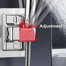 1pc 360 Degree Adjustable Shower Head Holder, Strong Adhesive Wall Mounted Handheld Shower Head Bracket, Suitable For Shower Head Installation Base, Bathroom Accessory - Multicolor - View 2