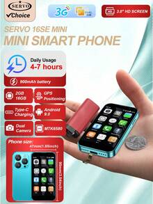 SERVO 16SE Mini Smartphone, Android 9.0, WCDMA Dual SIM, 3G Cellular Network, 3.0" HD Display, 2GB RAM + 16GB ROM, Ultra-Compact Smartphone - Cloisonne - View 13