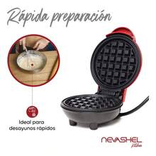 Waflera Maquina De Waffles Pequeña Nevashel Kitchen WE1 Redonda Para Hacer Desayunos Waflera Electrica Compacta Placa Antiadherente Para Viajes Desayunos Rapidos Cocina Compacta Ligera - 1 - Ver 7