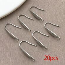 1pack Stainless Steel Earring Hooks Ear Wires French Wire Hooks With Loops Hypoallergenic Fish Hook Ear Wires For DIY Jewelry Making Finding - Silver - View 21