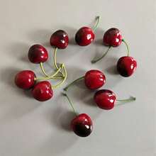 2pcs Simulated Foam Cherry, Simulated Fruit Cherry Model, Restaurant Window Decoration, Shooting Props, Table Decoration, Random Color Delivery - 隨機顏色 - 查看 5