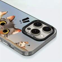 Estuche Suave y Elegante con Patrón de Gato y Ratón Impreso con Láser, Compatible con 17/16/15/14/13/12/11/XS/XR/X//8 Plus/Pro//- Diseño Creativo Personalizado, Estuche Protector de Cuerpo Completo, Adecuado para Hombres y Mujeres, Estuche de Silicona Absorbente de Impactos: Protege tu Teléfono de Cada Caída. - 1 pieza - Ver 4