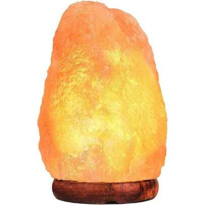 Lámpara de Sal Himalaya: Luz Nocturna Lámpara de Buro Lámpara de Mesa de Sal del Himalaya Cortada a Mano con Base Genuina de Palo de Rosa Foco Cristal de 15 Watts Atenuador y Control de Toque,36979411