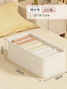 1个内衣抽屉收纳盒，内衣抽屉分隔篮，文胸袜子收纳盒，抽屉收纳袋，适用于文胸、袜子、腰带，节省空间，适用于衣柜、卧室、家庭、宿舍 - 米色 - 查看 2