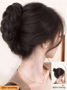 4-Inch Synthetic Hair Bun, Claw Clip Hair Bun, Synthetic Hair Bun Extension, Women Daily Wear Hair Bun Hairpiece - Multicolor - View 6