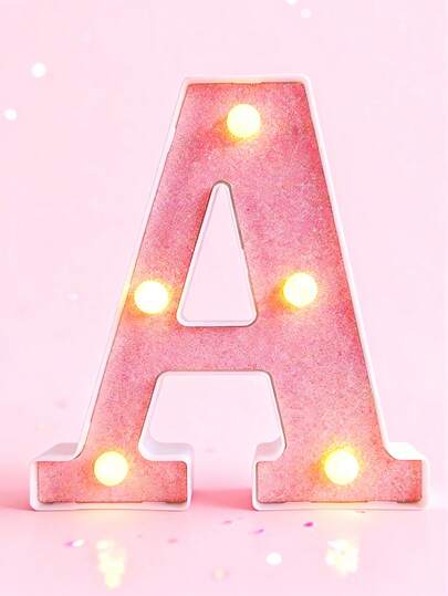 1pc 16cm/6.3inch Creative Pink Luminous Alphanumeric Night Light, Home Decor LED Battery Powered Letter Light, Suitable For Bedroom Table Decor, Wedding Birthday Party Decor Letter Light, Mother's Day Decoration Light,Valentine's Day Proposal Decorative Light String