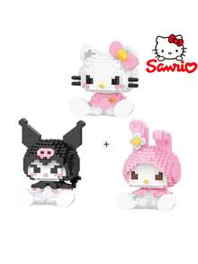 Sanrio Hello Kitty 382 Pieces/Curome 396 Pieces/My Melody 406 Pieces/Sanrio Building Block Sets Can Improve Concentration, Building Block Room Decoration, Birthday Gifts, Party Games, Craft Supplies Sets, Model Assembly Animals, Characters. Valentine's Day Gift, Birthday Gift, Perfect Gift For Giving, Funny Gift(Color Box Random Packaging)