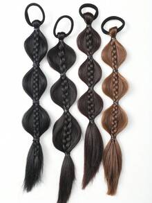 1 bộ tóc giả bện kiểu bong bóng, đuôi ngựa dài 14 inch cho trẻ em, có dây chun co giãn, dành cho bé gái. - Nhiều màu - Xem 6