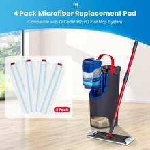 4 Pack Microfiber Mop Pad For O-Cedar H2prO Flat Mop System, Reusable Mop Head Replacements, Machine Washable (White*4P) - ColorA - View 2