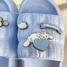 Miniso Sanrio Cinnamoroll Women's Indoor Bathroom Slippers (Size 35-36) - Comfortable Soft Material, Exquisite Character Badge Detail, Non-Slip Sole For Use In Bathroom & Home Daily Wear(1 PC) - Baby Blue - View 5