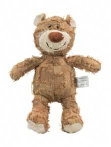 1pc LANGXINGCS Pet Toy, Cute Plaid Pattern Bear Toy, Dog Toy That Makes Sound When Pressed, Chew Toy For Large, Medium And Small Dogs, Pet Supplies