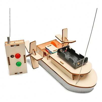 TendenciaKit Didáctico De Lancha A Control Remoto Para Armar Lancha Rf MaderaCalidad premium