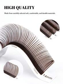 Winky Beauty 5D水润效果棕色花簇假睫毛，12排A型，适合角色扮演、卡通风格，飘逸灵动，宛如恶魔之刺，5D立体花仙子设计，易于植入，柔软睫毛条，貂毛般蓬松，单根嫁接，俄罗斯密度，自然预制睫毛簇，假睫毛耗材，美睫师及美容院化妆工具，0.07mm，C/D卷度，长度8-15mm - 棕色 - 查看 6