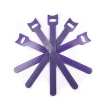 Lazos de liberables organizador de alambre púrpura 15 20 25cm gancho de nailon lazo correas envolver el paquete de cremallera vendaje sujetador de plástico - 10 piezas - Ver 5