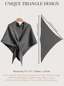 1条纯色加厚超大围巾，时尚百搭，适合秋冬季节，保暖防风三角披肩，日常、校园、通勤、春夏休闲、晚宴、母亲节、结婚纪念日、生日礼物、户外活动等场合，优雅高端女士配饰。 - 彩色 - 查看 3