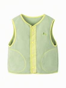 mini bala Young Boy Anti-Static Fleece Jacket, Unisex, Warm Fleece Fabric, Outdoor Wear, Spring - Bean Paste Green - View 4