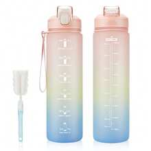 YC-HOGAR Botella de Agua 1L Moda Deportes Al Aire Libre Antifugas Viaje Portátil Hidratación Taza Libre de BPA Duradera Ligera Ecológica Aventura Fitness - Rosa Pálido - Ver 6