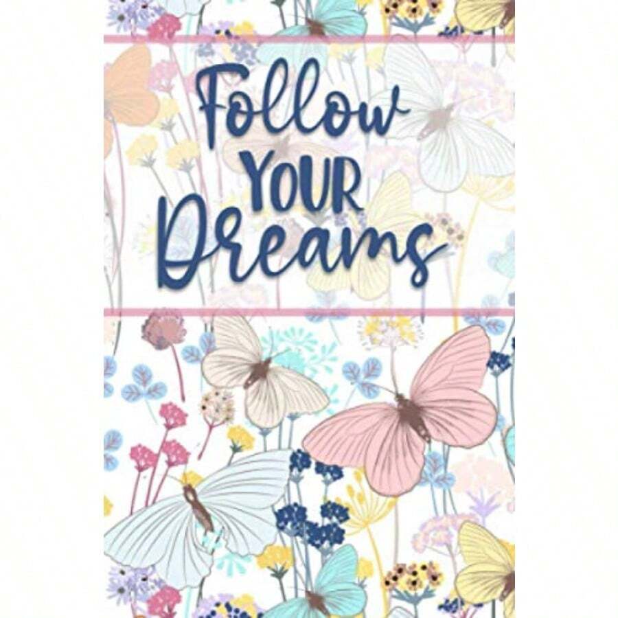Pocket Size Address Book: Small Address Book for Purse with Printed Alphabetical Tabs - 4 x 6 inches - Follow Your Dreams Butterfly Floral Phone Books for Women - Includes Birthday Name Address Telephone Number Email Address and Notes - 写真の通り - チェックする 1
