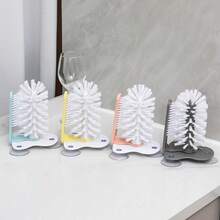 Creative Suction Cup Slouchy Automatic Cup Brush, Glass Cup Cleaning Brush, Rotating Kitchen Water Cup/Tea Cup Brush - Multicolor - View 11