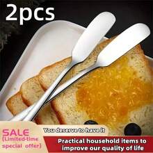 1/2/4pcs Stainless Steel Butter Knives, Cheese Spreaders, Jar Scrapers, Metal Jar Knives, Butter Scrapers, Multi-Function Scrapers, Kitchen Tools, Kitchenware - Silver - View 2
