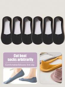 2/4/6/10双装女士多色船袜，薄款，适合夏季和春秋季穿着，防滑隐形袜，可搭配高跟鞋，百搭时尚
