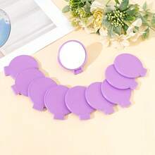 3pcs Mini Foldable Round Mirrors, Portable Modern Minimalist Vanity Mirror, Bow Decor Makeup Mirror - Multicolor - View 9