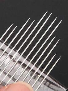 12pcs-Stainless Steel Easy Thread Side Hole Sewing Needles, Hand Stitching For Elderly People, DIY Home Crafts Products - White, Sewing Needles, Home Sewing Needle And Thread Box Set Needle Barrel, Convenient And Non Perforated, Wooden Box - Nhiều màu - Xem 9