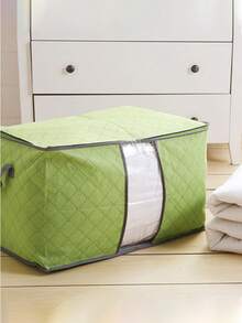 1pc Casual Style Large Capacity Non-Woven Fabric Storage Bag, Multi-Functional Clothes & Bedding Organizer Box, Suitable For Home, Moving And Travel - MultiWarna - View 1