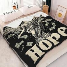 Dark Retro Contrast Cozy Flannel Throw Blanket Multifunctional Blanket Adaptation Couch Sofa Bed Office Nap Dorms Car Living Room Bedroom Picnic Travel Camping Chair Machine Washable Soft Warm Flannel Blanket Lightweight Portable Fluffy Throw Blanket Comfortable Flannel Blanket Black Bottom Raindrops With Wings, Classical Goddess Statue, Dollar Banknote, Hope, Match Fall Decor Autumn Decor Bedroom Decor Festival, Including Birthday Anniversaries New Year Gifts Thanksgiving Christmas Wedding, Ideal Gift Blanket, Send Her Him Friends, Family, Colleagues, Brothers, Sisters, Best Friend, Boyfriend, Girlfriend, Suitable For Suitable For Movie Fans Or Unique Decor, Daily Casual Blanket Cozy And Warm Blanket Four Seasons All Season Comfort Personality Holiday Gift - 彩色 - 查看 5