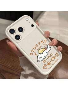 Funda de teléfono con ilustración de perro linda y divertida.Compatible con Apple 17 Air/16/15/14/13/12/11/17 Pro Max y 17/16/15/13/14 Plus.Protege completamente el marco de la cámara del cuerpo principal, con funciones antideslizantes y anti-caídas. - Blanco - Ver 3