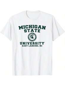 Michigan State MSU Spartans Circle Logo T-Shirt - White - View 1