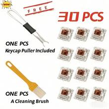 30个/50个/90个键盘开关，键盘按键更换，3针触感开关，机械键盘，赠送拔键器和清洁刷