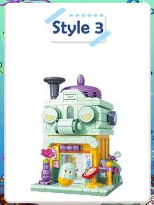 SPONGEBOB 海绵宝宝双层街景汉堡店、搞笑屋和章鱼哥艺术画廊创意屋 - 彩色 - 查看 9