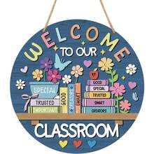 2d Plane-8X8 Inches Welcome To Our Classroom Front Door Signs |   2D Plane Education Books Wooden Rack, Home Decoration For Pre-School Primary School, Flower Wood Garland Indoor Wall Hangings, Teacher Supplies, Making Wood, Wall Hangings,Valentines Gift,Adornos Para La Casa,Cuadros,Wall Deocr,Picture For Wall,Living Room Deccor,Room Deocr Y2k,Home Essentials - 多色20x20cm (8x8 吋) - 查看 6