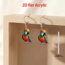2D flat, women's elegant bird earrings - lightweight and durable acrylic hanging accessories - daily and party jewelry for Christmas, birthdays, Valentine's Day gifts - wear elegant bird decorations all year round, holiday accessories, fun designs, fashionable craftsmanship, trendy accessories, the best choice for gifts - Multicolor - Ver 5