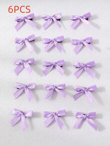 6个/15个/30个装女士小发夹，紫色，丝带蝴蝶结发夹，时尚甜美芭蕾风可爱女孩发夹，彩色蕾丝发夹，Y2K配饰 - 紫色 - 查看 10