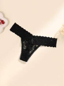 Aofeiqike Sexy Lace Deep V Backless Wireless Bra Set, Breathable, Elegant & Cute Women's Lingerie - Black - View 4