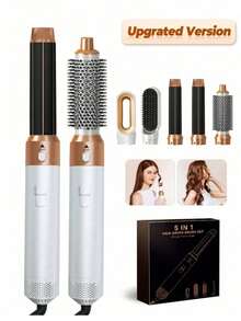 5 In 1 Hot Air Brush, Multi-Function Curling Iron And Straightening Hair Dryer Brush, Mother's Day, Valentine's Day, Friends Gift - 英規插(220-240V) - 查看 13