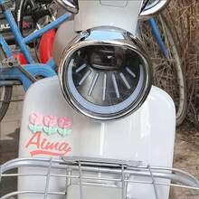 AD 郁金香半透明装饰贴纸，适用于电动汽车、摩托车、汽车，3D立体花卉贴纸，少女风花卉装饰贴纸