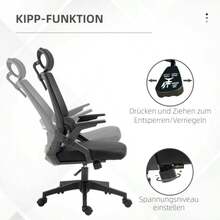 Vinsetto Ergonomic Adjustable Office Chair With Headrest And Armrests, Height-Adjustable Computer Chair With Swivel Function And Tilt Mechanism