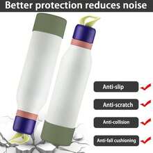 2 botas de silicona para botella de agua   Twist de 24 onzas, funda protectora antideslizante aplicable para   Twist - 2+2 Verde militar - Ver 7