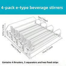 1/2/4 件装饮料罐收纳架，冰箱瓶罐整理架，带升级双层搁板和定位夹，厨房收纳，衣柜整理，桌面收纳