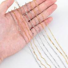 1m Fashionable Stainless Steel Bar S-Shaped Chain, Gold Embossed Curved Twisted Bar Chain, Suitable For DIY Necklace, Bracelet, Jewelry Making - Chain - View 4