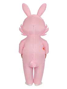 1 Set Inflatable Bunny Costume Full Body Jumpsuit Cosplay Costume Funny Fancy Dress Blow Up Rabbit Mascot Costume For Cosplay Party, Easter, Halloween, School Opening Ceremony, Extracurricular Activities Festival, Valentine's Day Costume