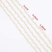 1m Fashionable Stainless Steel Bar S-Shaped Chain, Gold Embossed Curved Twisted Bar Chain, Suitable For DIY Necklace, Bracelet, Jewelry Making - Chain - View 8