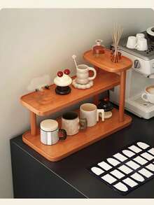 1pc 3-Tier Bamboo Countertop Organizer Rack, Suitable For Storing Cosmetics, Perfumes, Spices And Office Supplies - High Quality Bamboo Bathroom Vanity Storage Cabinet, Minimalist Design, Multi-Purpose Shelving Unit For Jewelry, Cosmetics And Home Goods, Smooth Bamboo Surface - Brown - View 7