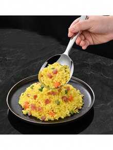 1个带沥水孔和耐热手柄的不锈钢汤勺，厨房日常用品，适合盛汤和米饭。 - 彩色 - 查看 4