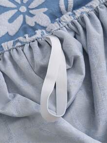 4/6/8pcs Blue Retro Patterned Lounge Chair Cover, Polyester Fiber Simple Jacquard Velvet Leisure Chair Cover, Suitable For Office, Living Room, Home Decoration, Washable Sofa Cover, Suitable For All Seasons - Blue and White - View 10