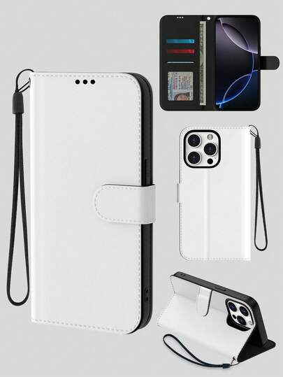 适用于 16 Pro Max/17 Pro Max 的挂绳卡套手机壳，兼容 Galaxy S25FE/S25 Plus/S25 Ultra/S25FE/S24 Ultra，钱包式翻盖真皮手机壳，兼容 Galaxy A17/A16/A15/A14/A13/A12、A56/A55/A54/A53/A51、Redmi 15C 手机壳，带支架，兼容 XR/7/8/SE/16E，兼容 17 Pro Max/Apple Air，带信用卡功能的真皮保护套